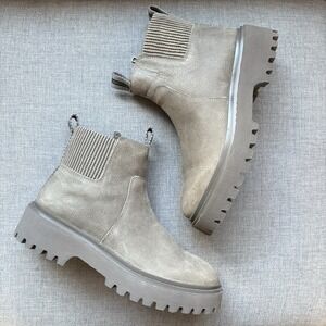Madewell Henry Lugsole Boots Women's 7.5 Granite Gray‎ Taupe Leather Nubuck